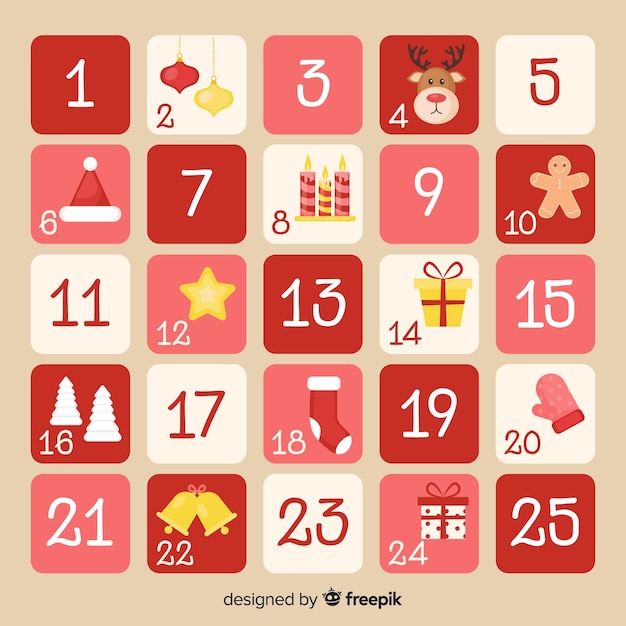 Free Vector flat advent calendar