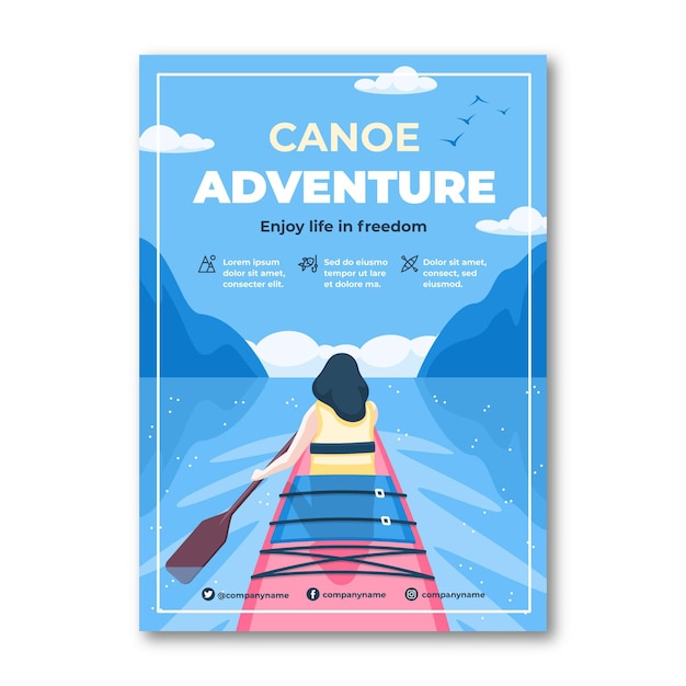 Free Vector flat adventure flyer template