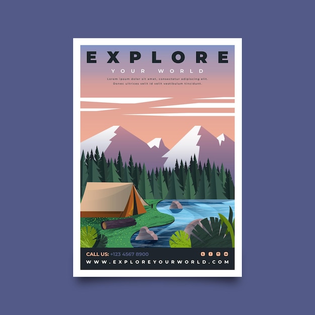 Free vector flat adventure flyer