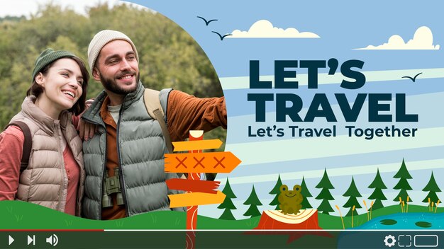 Flat adventure youtube thumbnail template