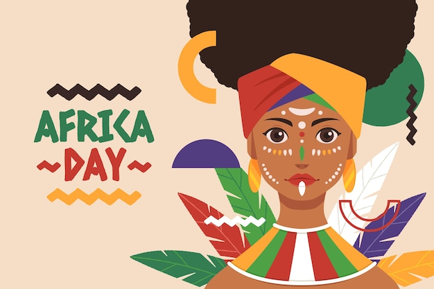 Flat africa day background