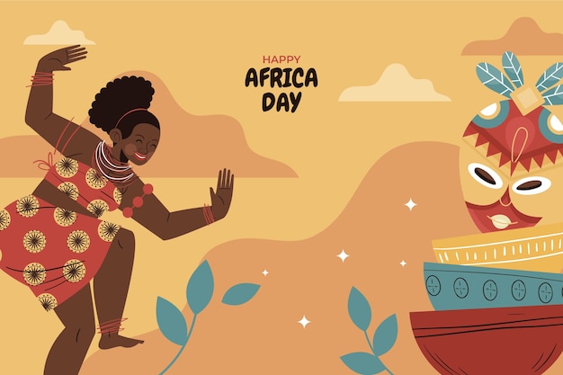 Flat africa day background