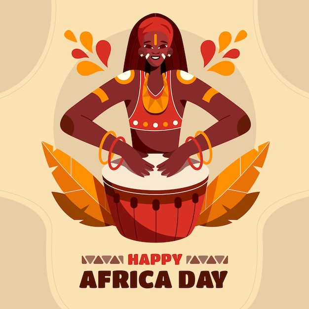 Free Vector flat africa day celebration illustration