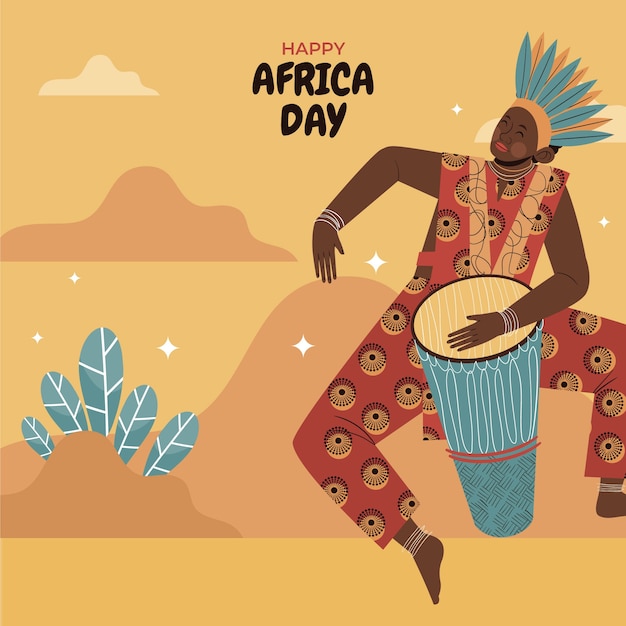 Free Vector flat africa day celebration illustration