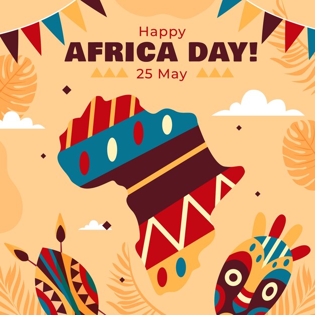 Flat africa day illustration