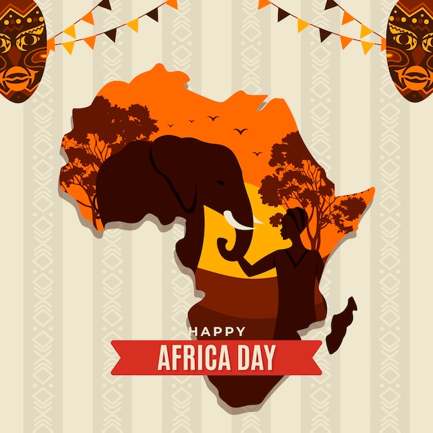 Flat africa day illustration