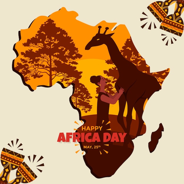 Flat africa day illustration