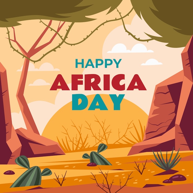 Flat africa day illustration