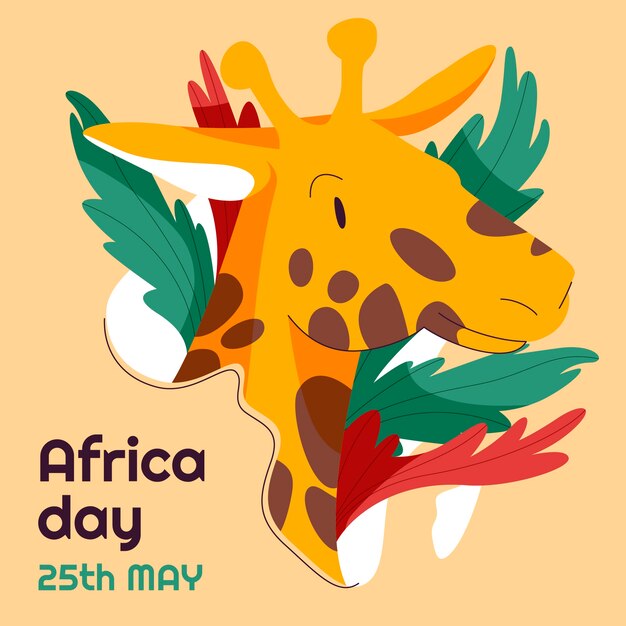 Flat africa day illustration