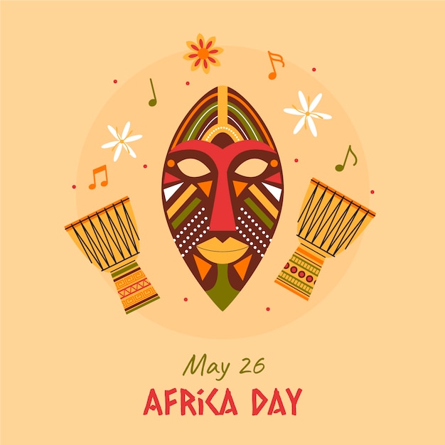 Flat africa day illustration