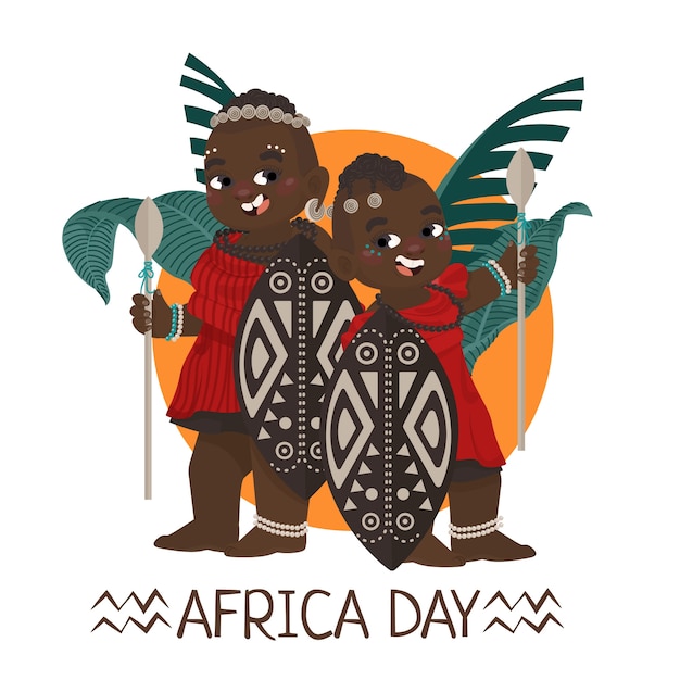 Free Vector flat africa day illustration