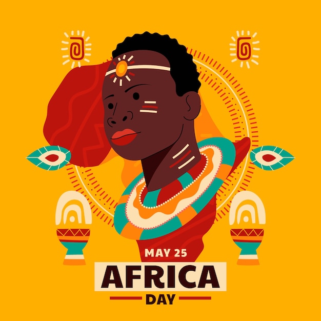 Free Vector flat africa day illustration