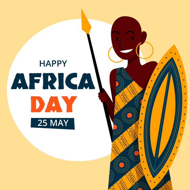 Flat africa day illustration