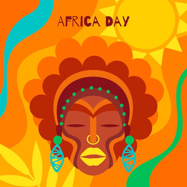 Flat africa day illustration