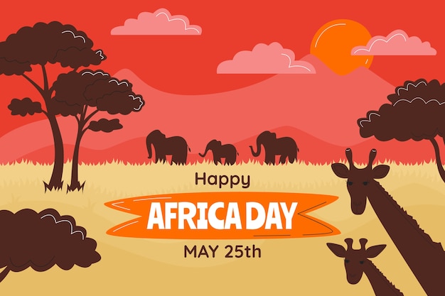 Flat africa day illustration