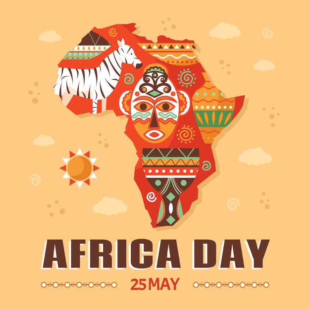 Flat africa day illustration