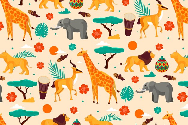 Flat african pattern design