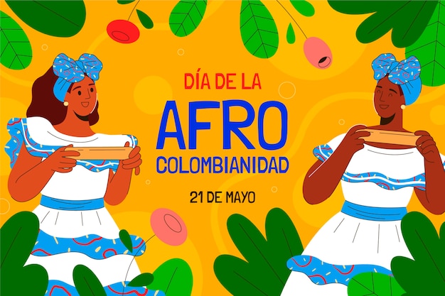 Free Vector flat afrocolombianidad background