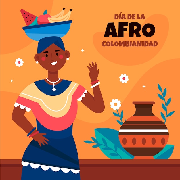 Flat afrocolombianidad illustration