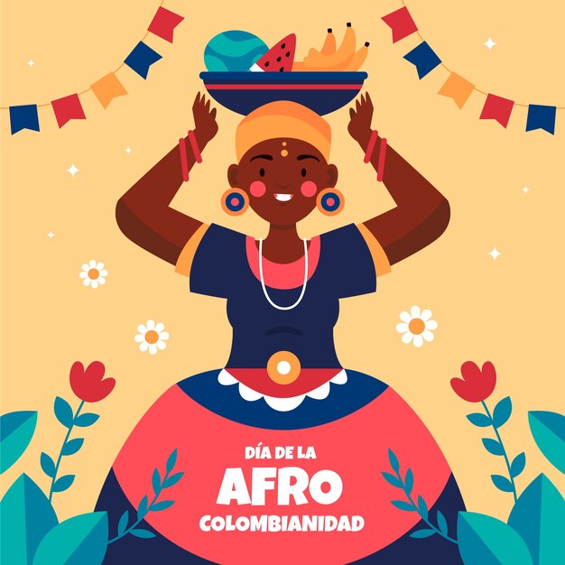 Flat afrocolombianidad illustration