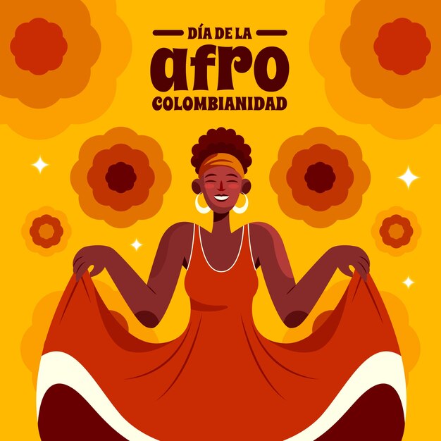 Flat afrocolombianidad illustration