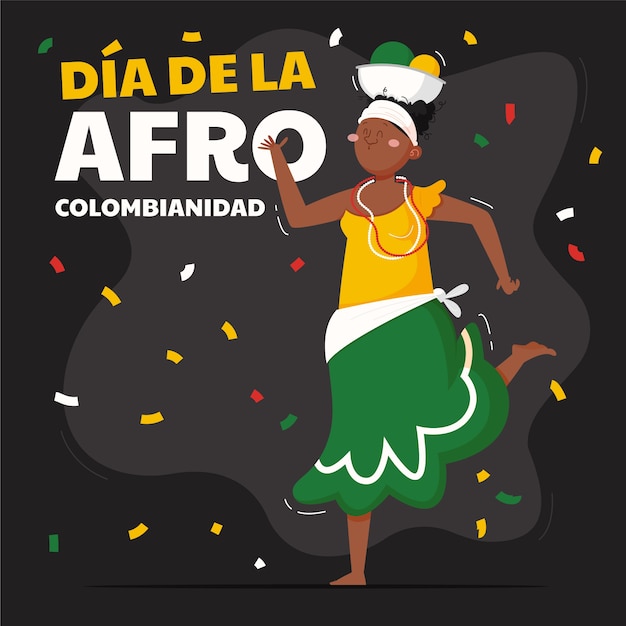 Flat afrocolombianidad illustration