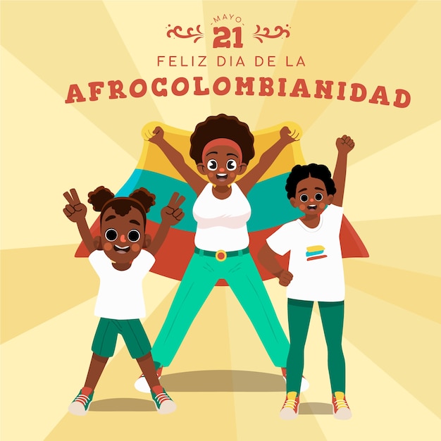 Free Vector flat afrocolombianidad illustration