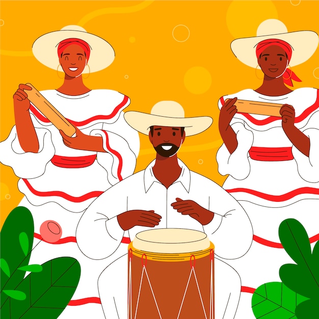 Free Vector flat afrocolombianidad illustration