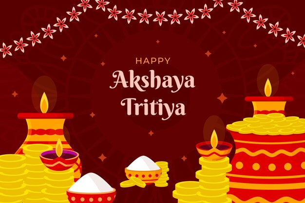 Flat akshaya tritiya background