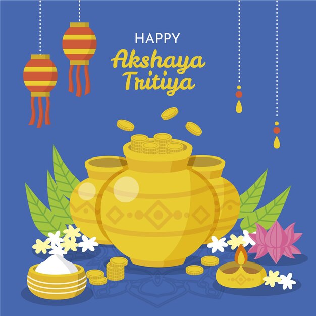 Flat akshaya tritiya illustration