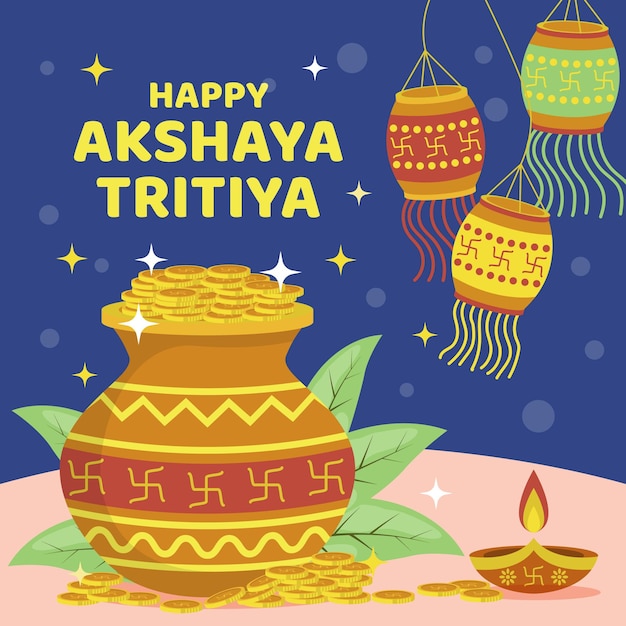 Flat akshaya tritiya illustration