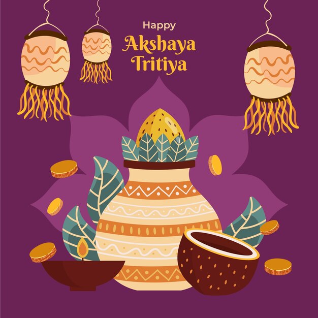 Flat akshaya tritiya illustration