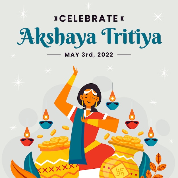 Flat akshaya tritiya illustration