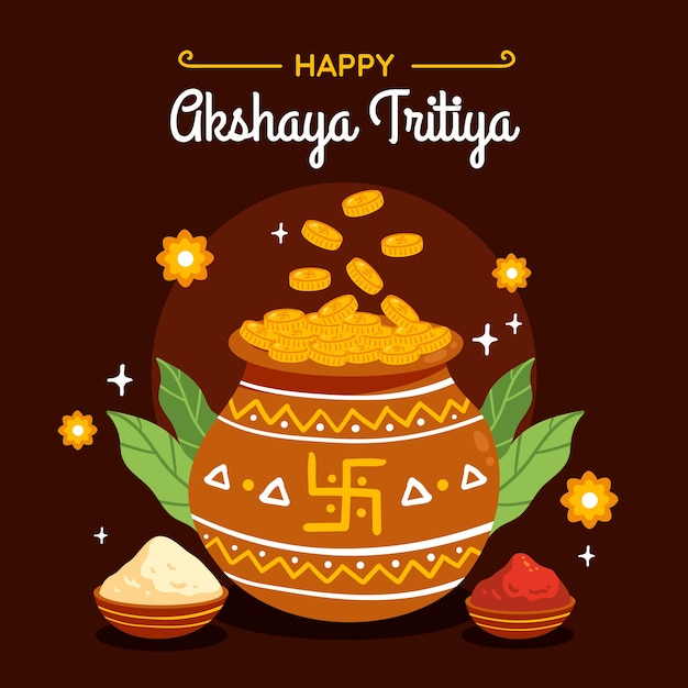 Flat akshaya tritiya illustration