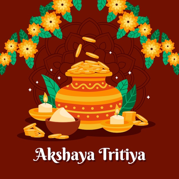 Flat akshaya tritiya illustration