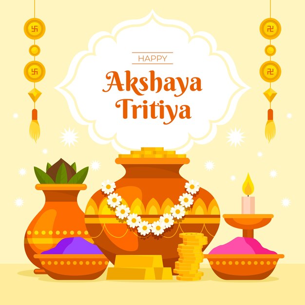 Flat akshaya tritiya illustration