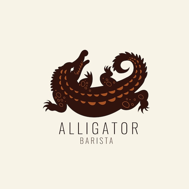 Free vector flat alligator logo template