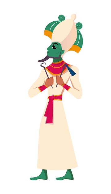 Free Vector flat ancient egyptian god osiris in atef crown