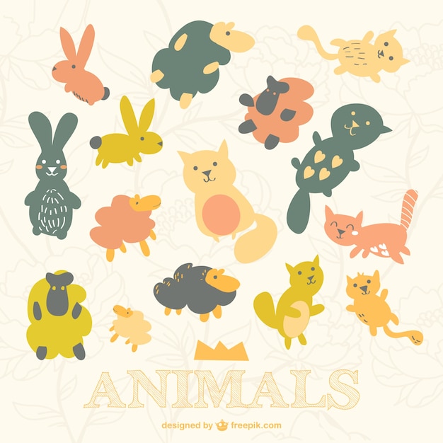 Free Vector flat animals collection