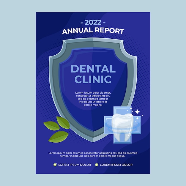 Free Vector flat annual report template for dental clinic business