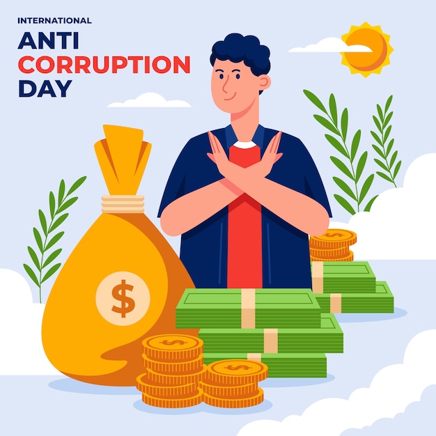 Flat anti corruption day background