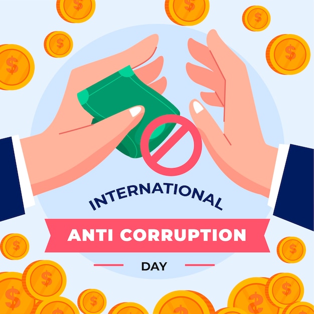 Flat anti corruption day background