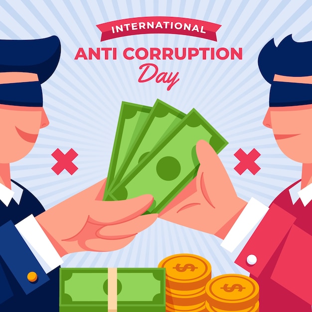 Flat anti corruption day background