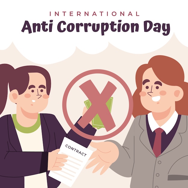 Flat anti corruption day illustration