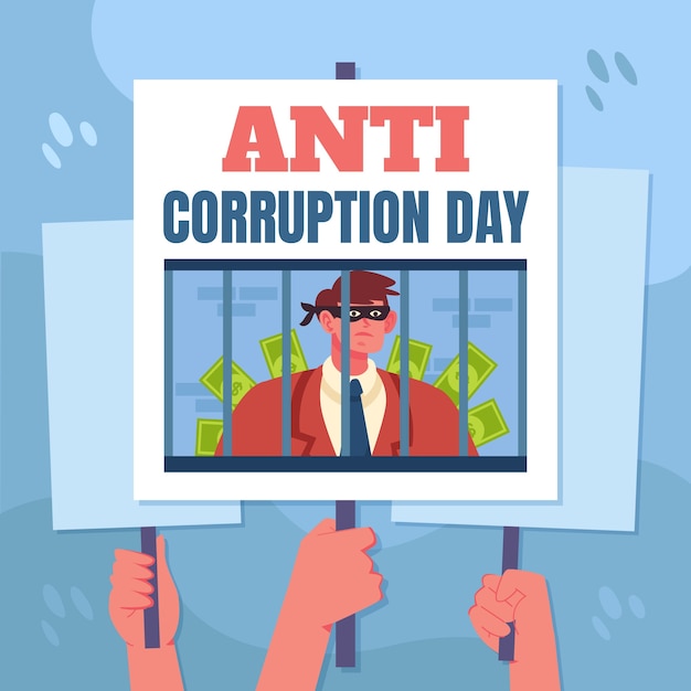 Free Vector flat anti corruption day illustration