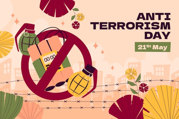 Free vector flat anti terrorism day background