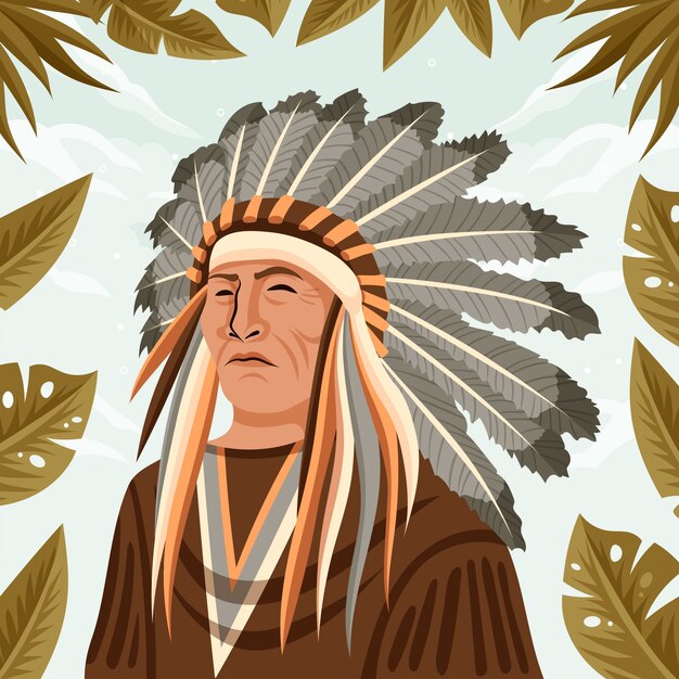 Flat apache person illustration