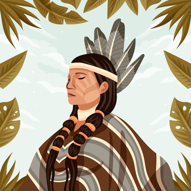 Free Vector flat apache person illustration