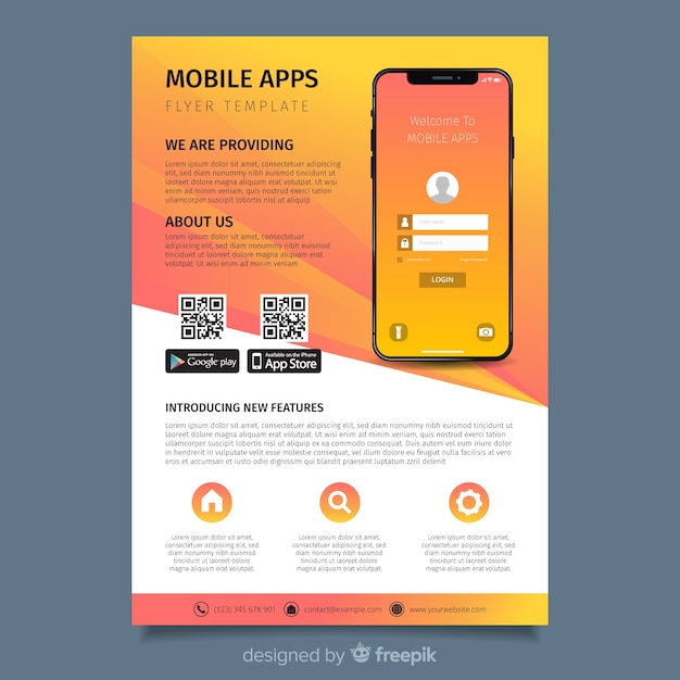 Flat application brochure template