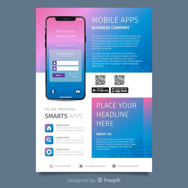 Flat application brochure template